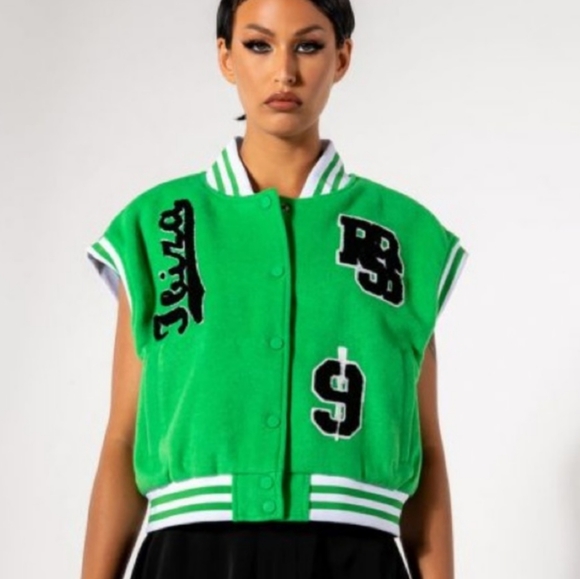 AKIRA "IN YOUR CITY BOSTON GREEN VARSITY VEST". **NWT** - Picture 2 of 12